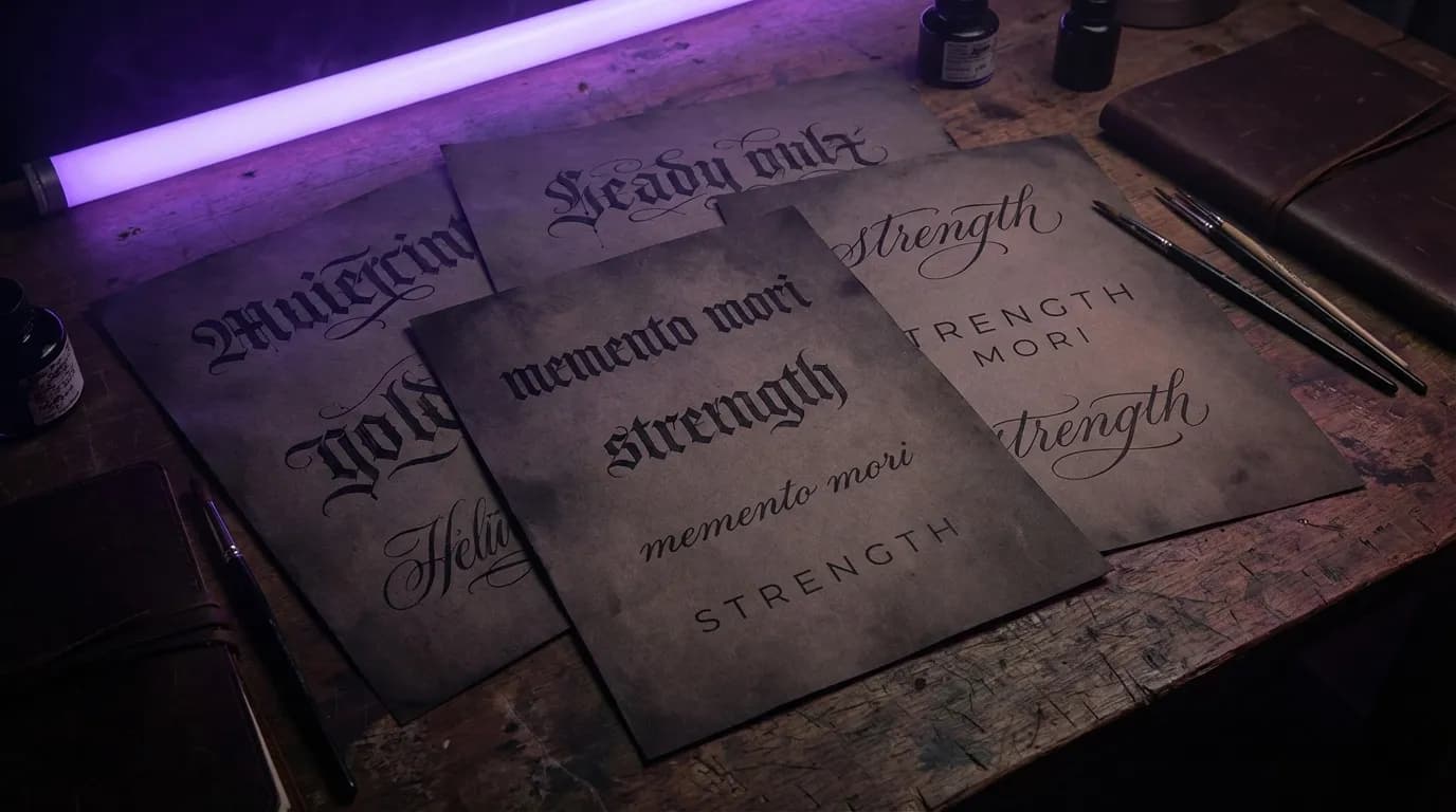 Tattoo lettering