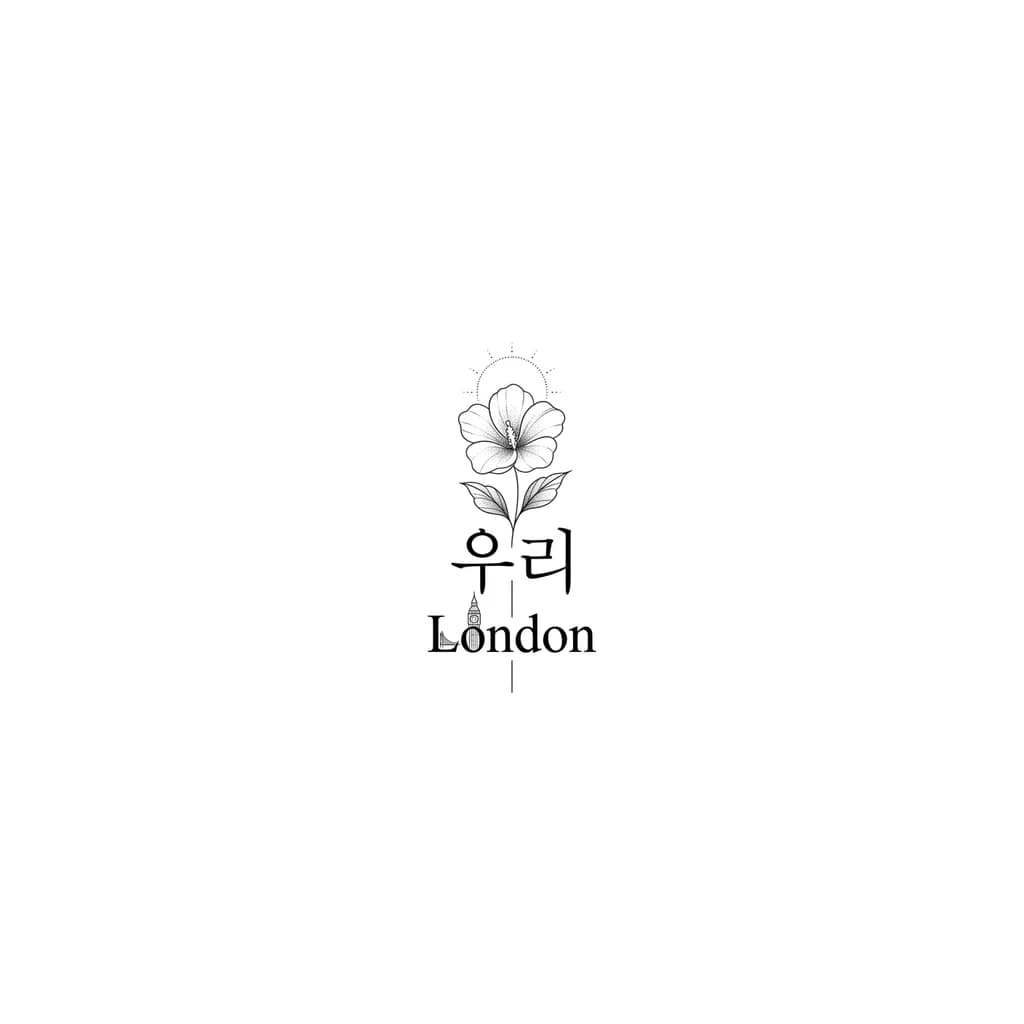 Letras coreanas que diga nosotros -Londres y en medio algo representativo a corea