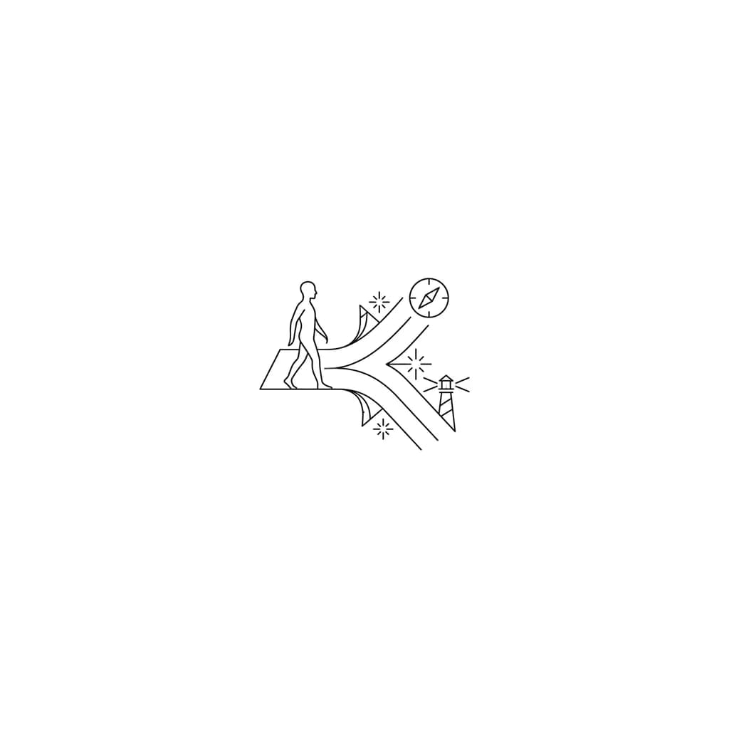 Quiero un tatuaje Minimalista que hable sobre la toma de decisiones y su importancia en la vida. para un hombre
