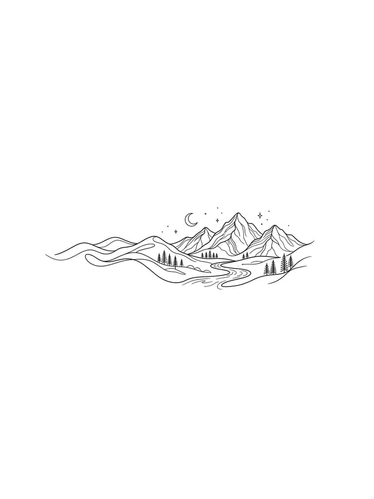 Tatuaje de montaña o naturaleza