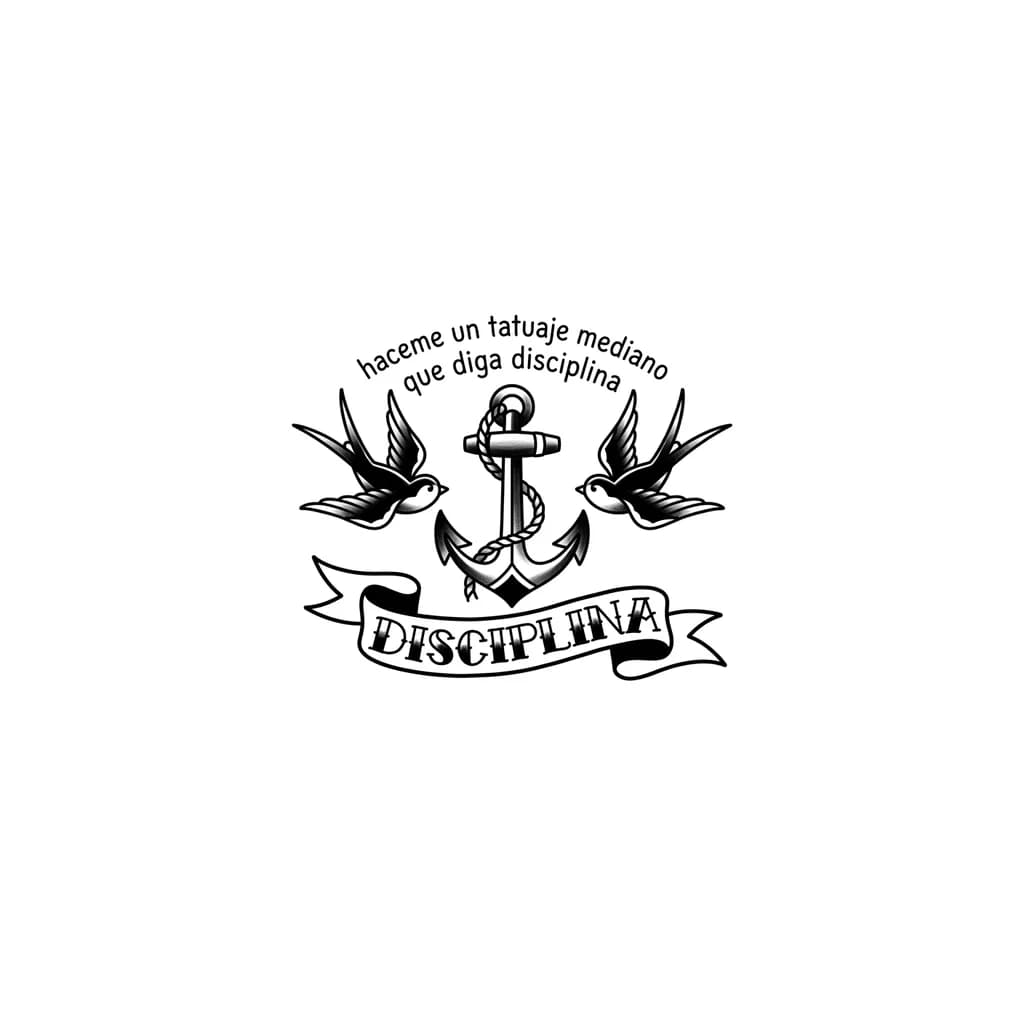 haceme un tatuaje mediano que diga disciplina