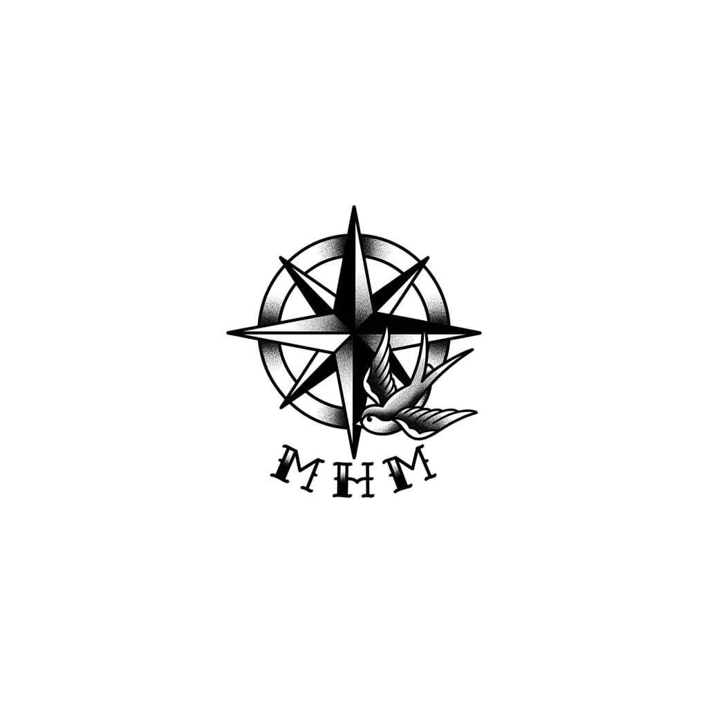 Uma tatuagem minimalista no punho do braço 