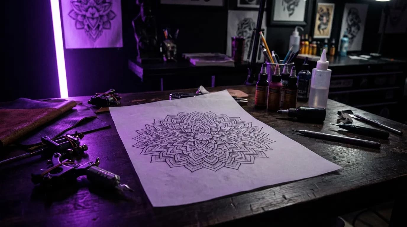Stencil on desk
