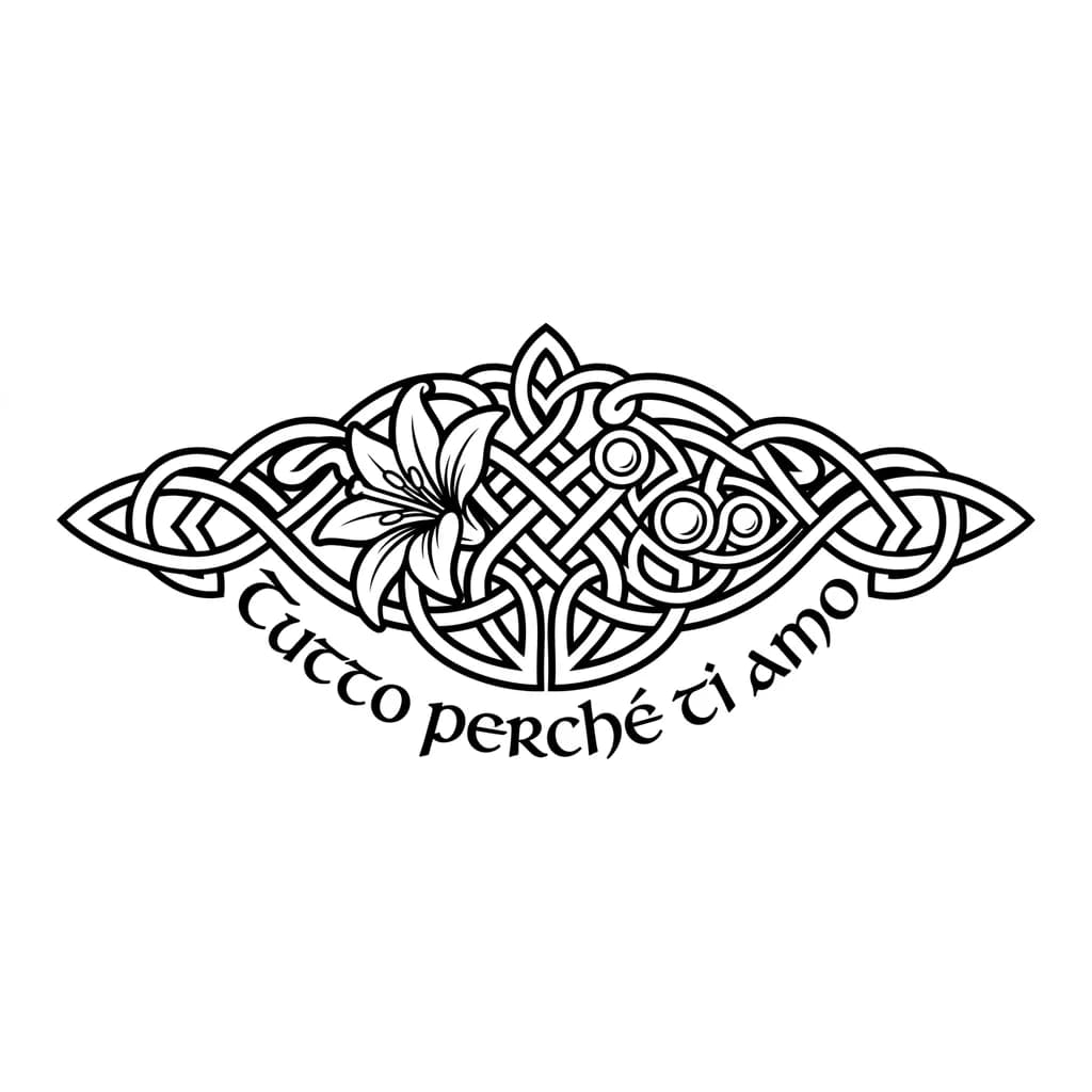 Tatuagem para casal com frase e que tenha representado lirio e pérola