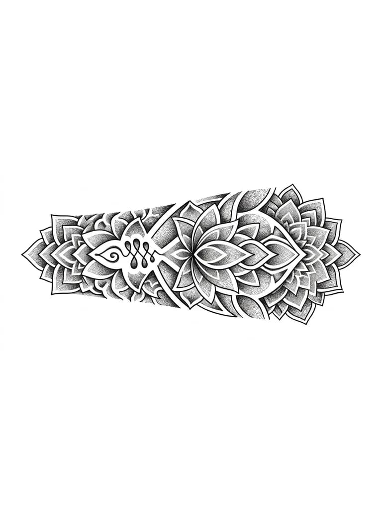 Necesito una idea de tatuaje para el brazo, que no sea nada como una manga. La idea es que yo tengo un tatuaje chiquito cerca de la muñeca por la zona del meñique, y otro en el interior del brazo casi en el pliegue del codo, me gustaria que el tatuaje sea cruzado entre medio de esos dos.